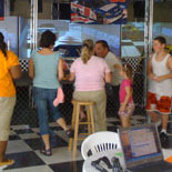 NASCAR fans waiting at the finish line