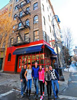 Photo op in front of the Friends apartment